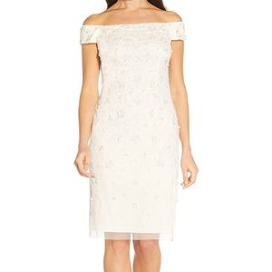 Adrianna Papell Women's Beaded 3D Petal Dress